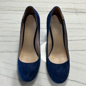 Tory Burch Blue Suede Pump